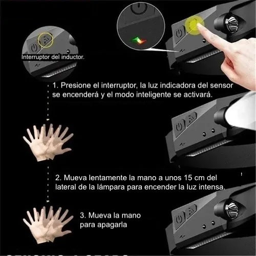 LINTERNA CINTILLO RECARGABLE CON SENSOR